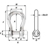 Wichard Captive Pin Bow Shackle - Diameter 4mm - 5/32" [1441W]