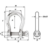 Wichard HR Bow Shackle - 24mm Diameter - 15/16" [11249W]