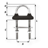 Wichard Black Watertight U-bolt - 5mm Diameter - 13/64" - 60mm Length - 2-23/64" [65321W]
